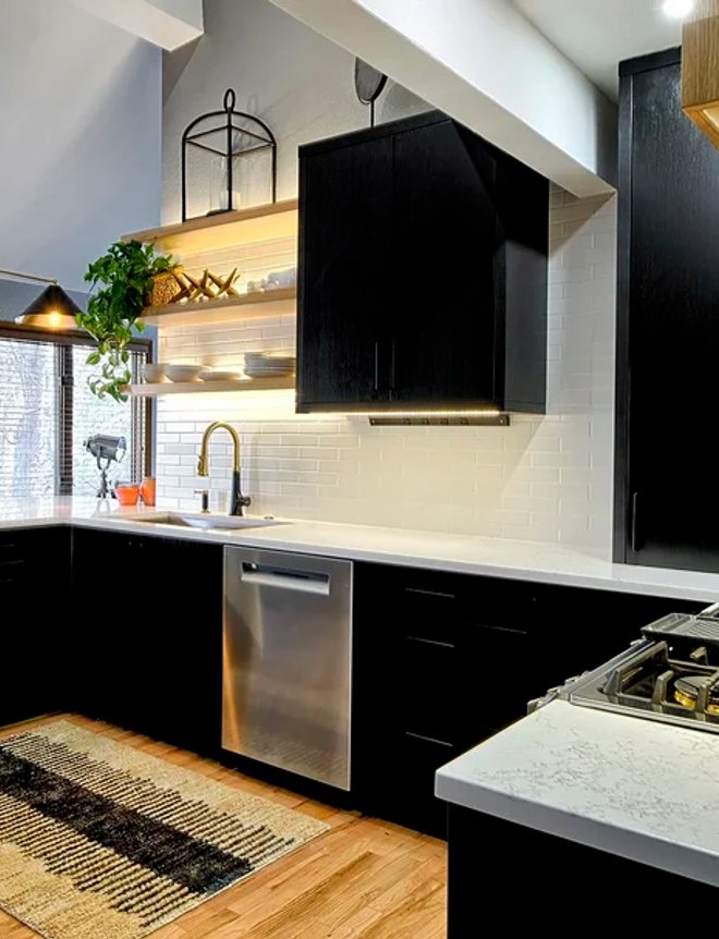 Custom kitchen cabinetry and countertops by Reither Construction